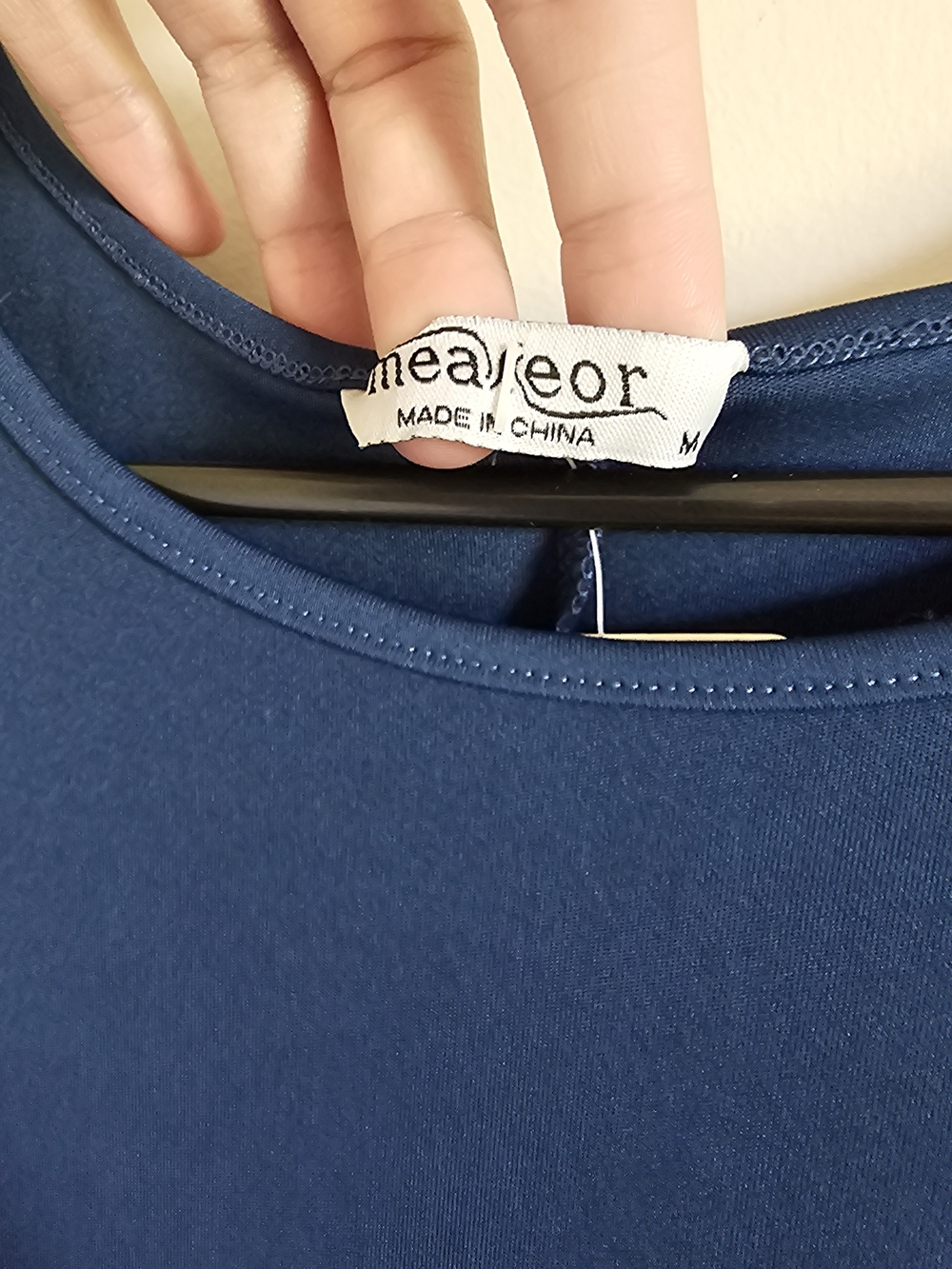 Meaneor Women’s Crewneck Dress in Navy Blue - Picture 3 of 7